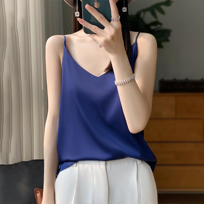 Camasă de vară pentru femei, cu amestec de mătase de dud, 50% mătase, respirabilă, 50% fibră de poliester, cămașă subțire.