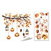 Decorative Window Film for Autumn Decor Static Sticker with Cute Animals & Maple Leaves, Removable Harvest Durable Clings Store Fronts