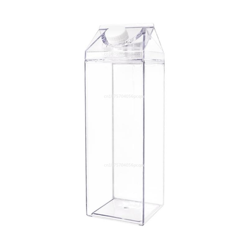 500ml/1000ml Transparent Bottles Milk Carton Water Bottle Plastic Portable Clear Box Juice Tea Convenient Clear Water Bottle Cup 500ml