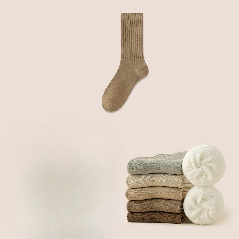 Men's Autumn and Winter Thickened Warm Looped Fleece Sleeping Long Socks