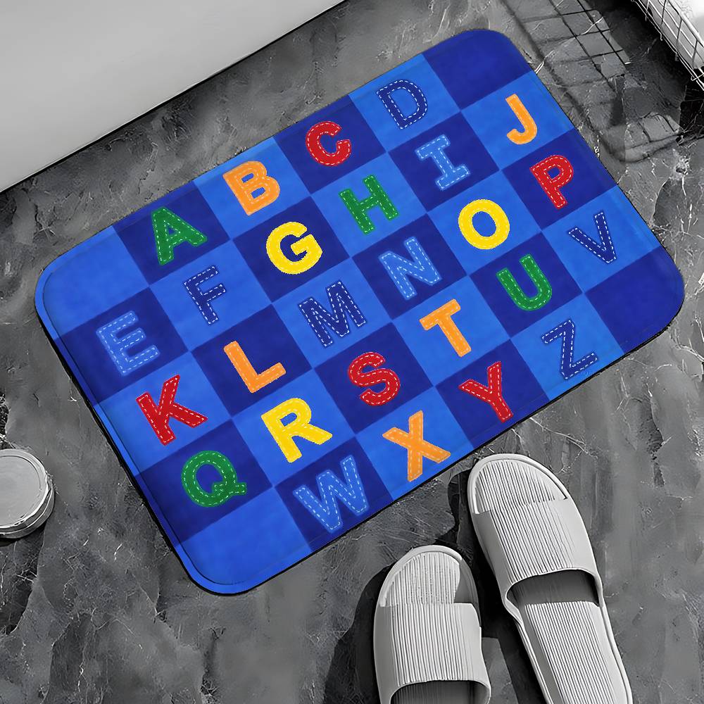 Educational ABC Alphabet Entry Door Floor Mat Festive Decorations Carpet Bathroom Anti-slip Mat Entrance Doormat