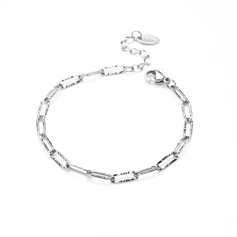European-American Style Women s Versatile Titanium Steel Hollow Cross Bracelet - Elegant Stainless Steel Design