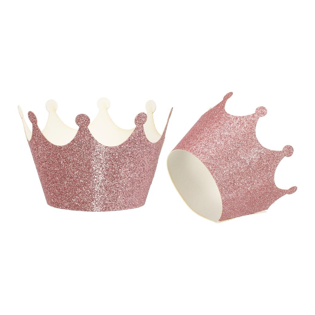 24 Pack Cupcake Wrappers Paper, Baking Cups Standard Crown Decoration for Anniversary Birthday Weddings and Parties, Blue