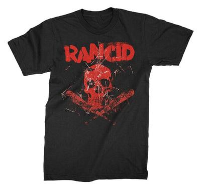 T-shirt Noir Rancid Skull Bats Nouveau T-shirt Unisexe
