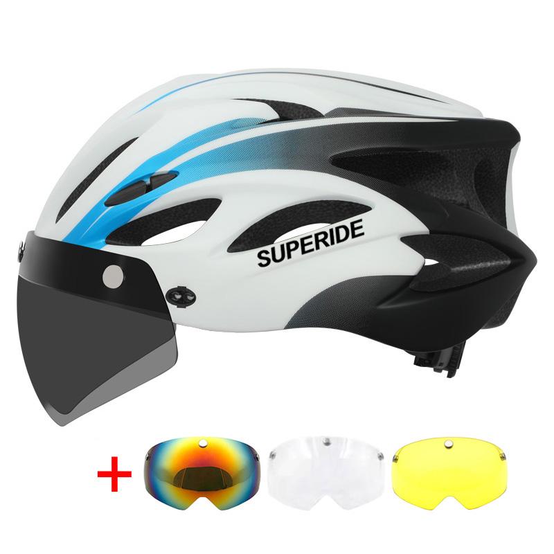 Superide Men Women Cycling Helmet With Goggles & Sun Visor Ultralight Mtb Bicycle Helmet Outdoor Road Bike Mountain Bike Helmet