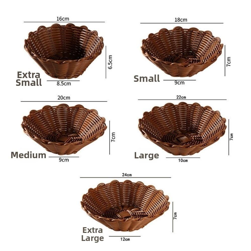 8 Styles Bread Fruit Vegetables Basket Household Rattan Basket Restaurant Serving Tabletop Display