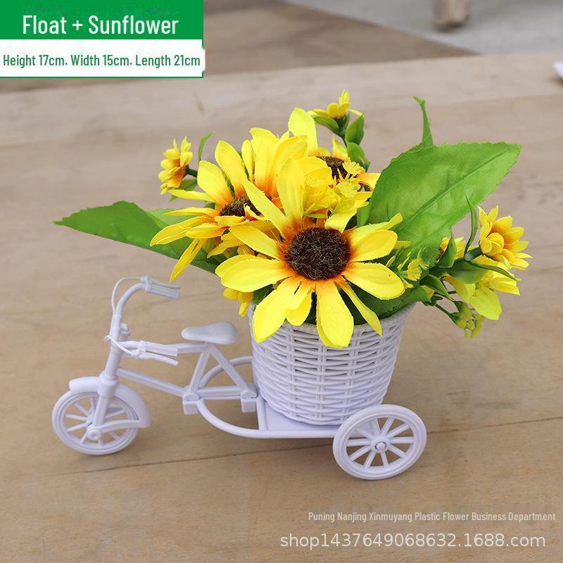 ოთახის ხელოვნური ყვავილების ნაკრები: პატარა ქოთნის ორნამენტები სახლისა და მანქანის დეკორაციისთვის