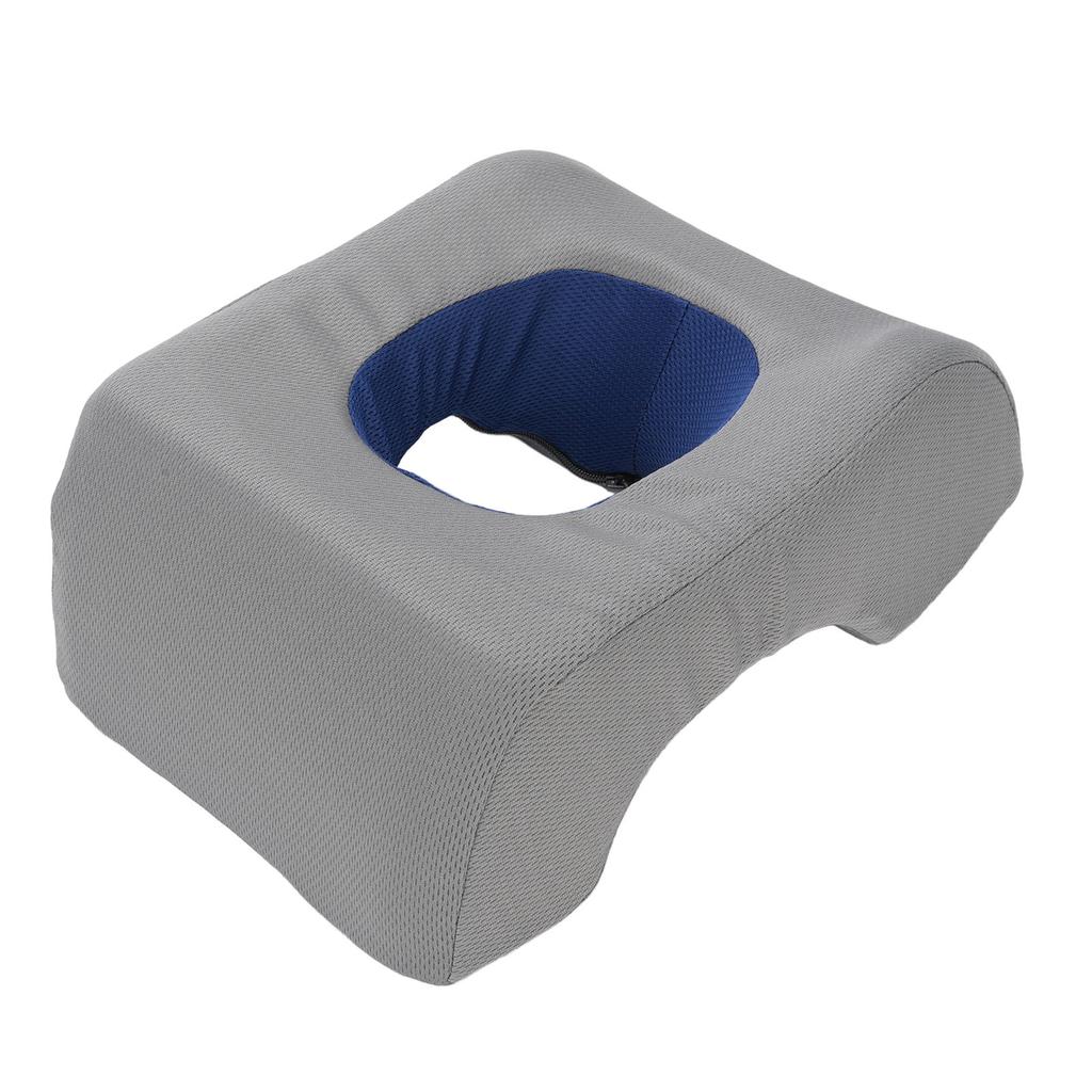 Gesicht nach unten Kissen Weiches Mittelloch Tragbares Gesichts-Kopfstützenkissen Kissen für Schönheitssalon Zuhause Grau