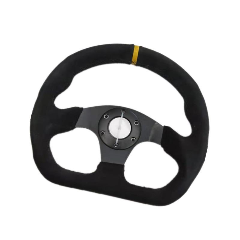 Modified 13-Inch Suede Racing Steering Wheel for Drift Cars
