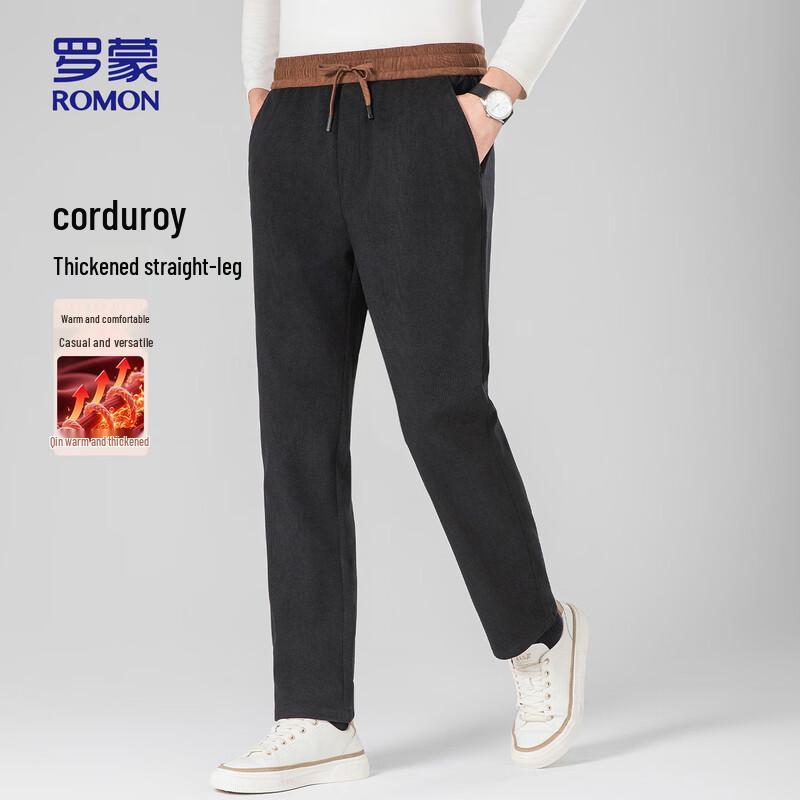 

ROMON Men s Corduroy Straight-Leg Casual Pants XL (180)