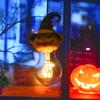 Halloween Decorative Light Bulb Rechargeable Light Bulb with Silicone Hanging Rope Pumpkin Head