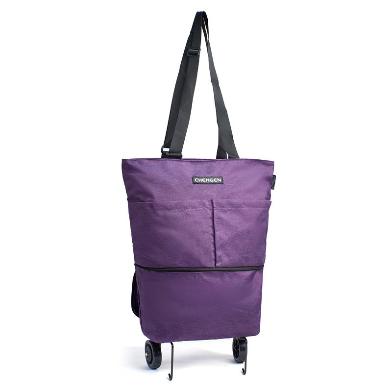 Foldable One-Way Wheel Shopping Tote – Portable, Large Capacity for Travel and Groceries