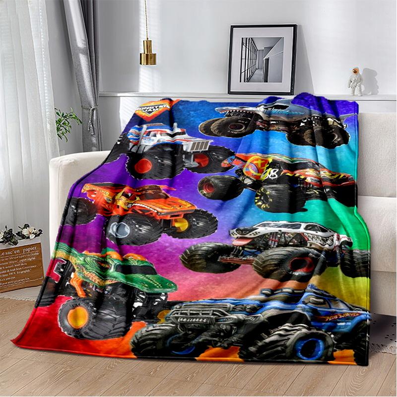 M-Monster Jam Grave Digger Truck Sofa Blanket Lightweight Warm Insulation Blanket Bed Office Car Knee padsThrow Blanket