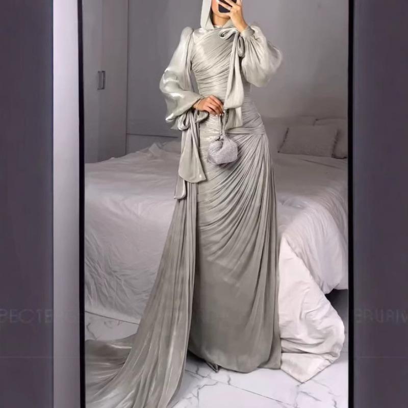 New European and American Women's Clothing High Fashion Slim Fit But I In Pleated Dress