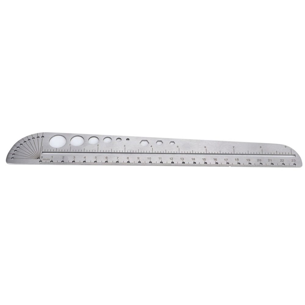 Stainless Steel Scale Ruler Multifunctional Ruler Durable Protractor Office Supplies