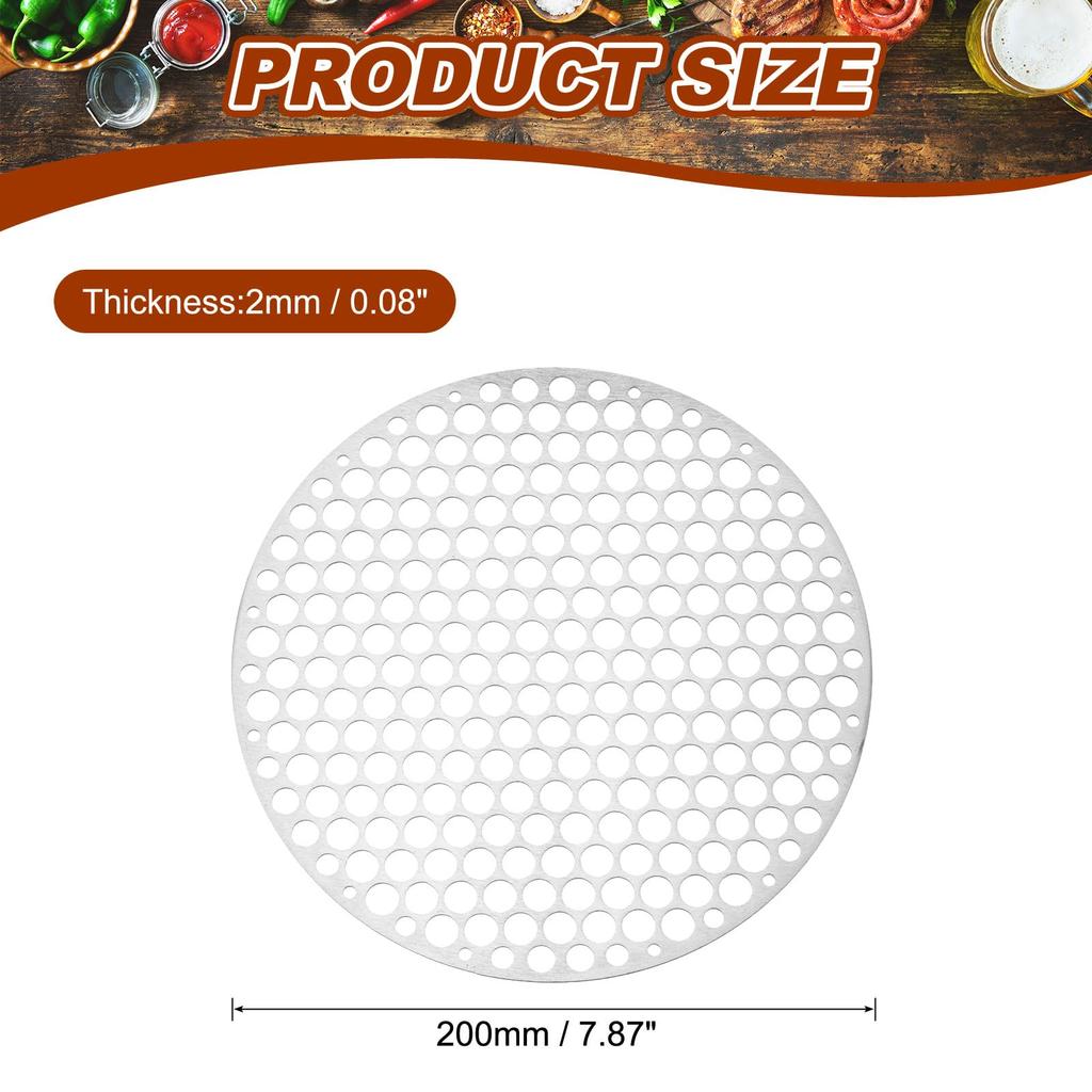 PATIKIL Round BBQ Grill Mesh Plate 8 inches (approx. 20cm)