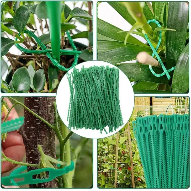 10/500pcs Reusable Garden Cable Ties Adjustable Plants Vine Support Fastener Ties Self Locking Plastic Zipper Ties Organizer
