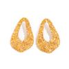 Design Sense Metal Pleated U-Shaped Stud Earrings Creative Irregular Kink Hollow Earrings