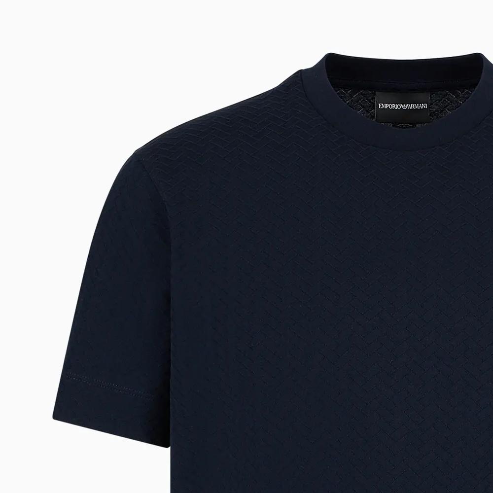 EMPORIO ARMANI Logo embroidered Cotton T shirt 3D1TC7-1JGYZ-F998