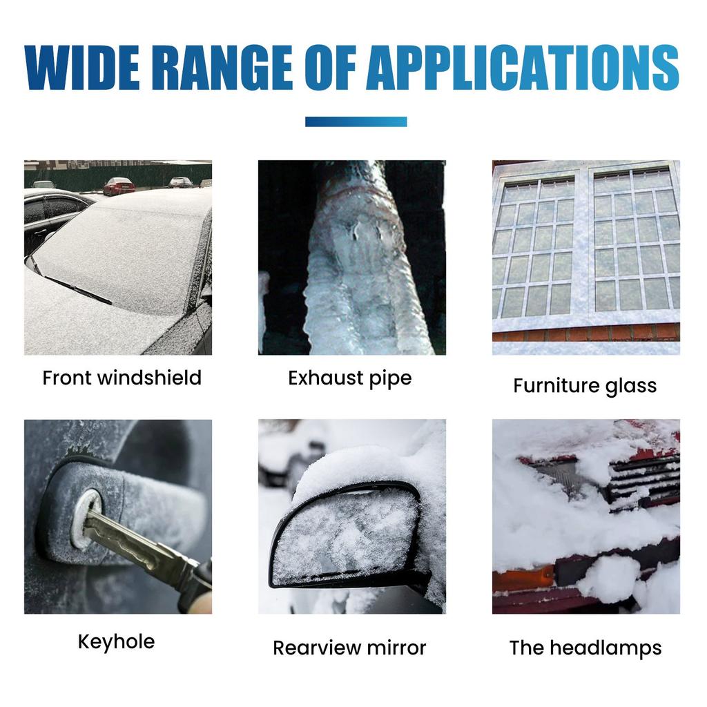 Ice Melting Snow Removal Agent, Winter Car Glass Ice Melting Snow Removal Agent Front Windshield Snow Prevention Agent 60ml