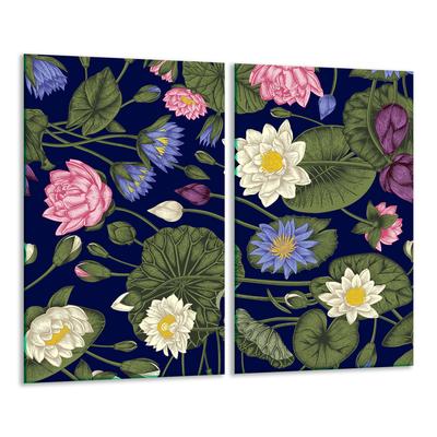 Glass Cutting Board 2X 30X52 Flowers