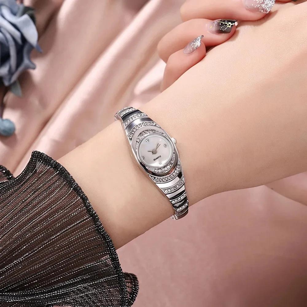 1pc-Oval Temperament Women's Watch Personalized Fashion Simple Quartz Watch