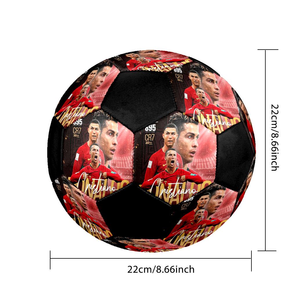 1 PZ Cristiano Ronaldo Dimensione del bordo 5 pallone da calcio PrahaPallone da calcio indoor Colorato Per tutte le età Cucito a macchina PVC Pronto per la competizione Resistente Alto rimbalzo
