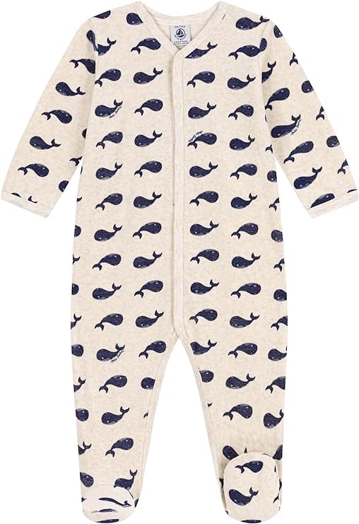 

Ромпер без ножек A0AXH 12 месяцев 74см [Petit Bateau] Бежевый/Темно-синий