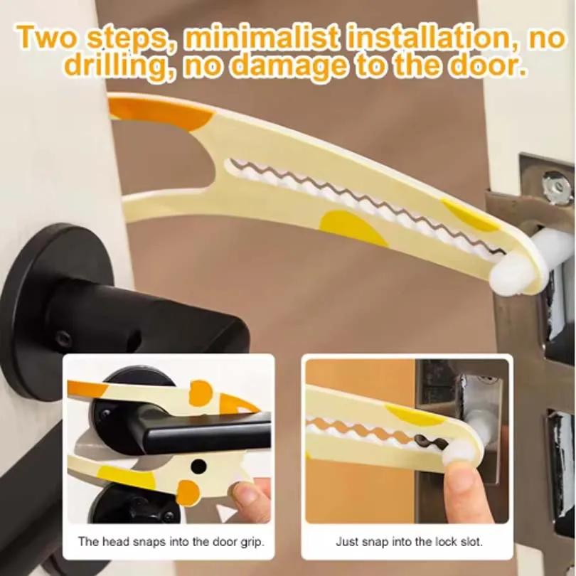 Pet Door Stopper with Adjustable Elastic Door Lock for Free Ventilation and Access In and Out