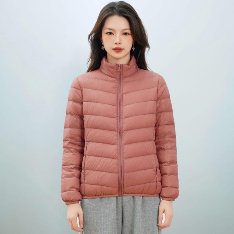 Women's new national standard 90 down simple down solid color women's stand-up collar women's clothing light down jacket women