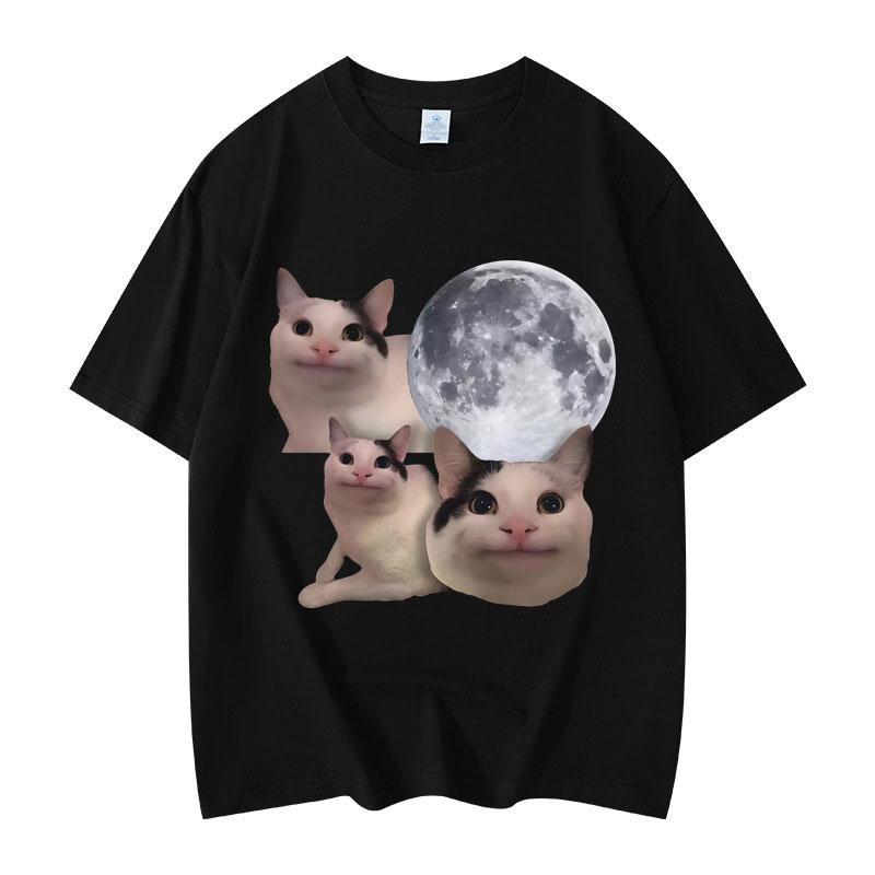 Funny Beluga Cat Meme Graphic T Shirts High Quality Fashion Short Sleeve T-shirts Men Women Casual Oversized T-shirt
