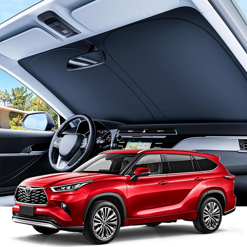 REEVAA 2025 Upgraded Tesla Model 3 Highland Sunshade Windshield [Tailored Fit, 99% Sun Protection] Foldable And Easy-Use Sunshade Accessories With