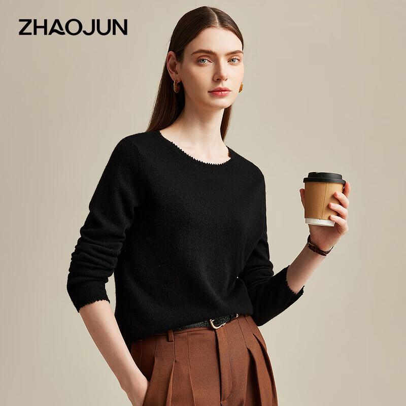 

Zhaojun Women s Pure Cashmere Round Neck Thin Knit Sweater M