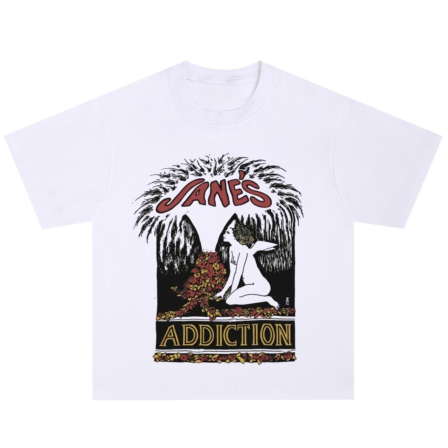 

Rock Band Tshirt with American Retro Style Small Collar Heavy Weight Short Sleeves Vintage M
