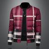 Mens Winter Down Jacket Plaid Slim Fit Warm Coat Daily Wear