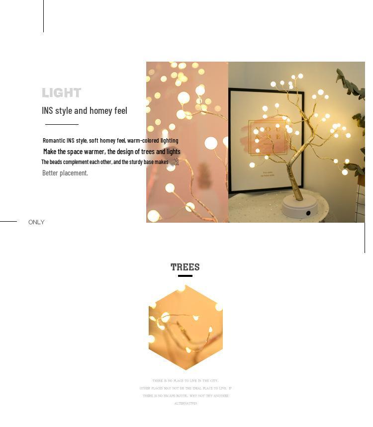Xianci Starry Sky Table Lamp: Creative LED Pearl Golden Leaf Light for Bedroom Decor