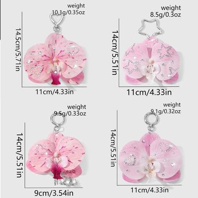 Schöner Schlüsselanhänger Blumen Schlüsselanhänger Schlüsselring Hängende Verzierung Schlüsselhalter Anhänger Künstliche Blume Taschenanhänger für Handtaschen