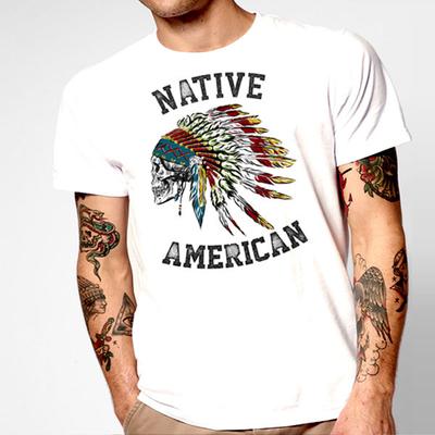 Native American Indian  Chief Warrior Skull Western Tomahawk Men New Tee Unisex T-Shirt