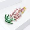 Schöne großzügige Legierung Emaille Lavendel Schmetterling Brosche für Damen Dame 2-farbige Emaille Blumen und Insekt Party Büro Brosche