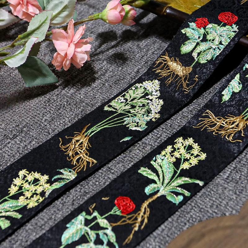 Left/Right Chinese Style Embroidered Lace Trim Fabric Collar Decoration for Hanfu Ancient Costume Skirt DIY Sewing Accessories