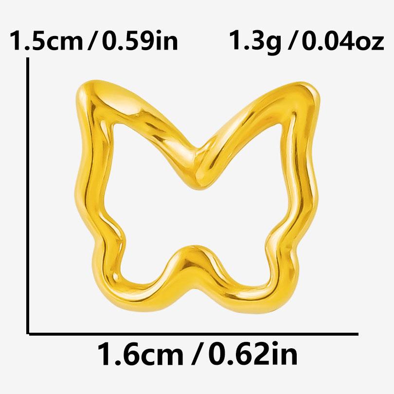 6pcs/Lot Silver/Gold Color Butterfly Animal Pendant Stainless Steel Charm For Jewelry Making Supplies Handmade Keychain Necklace