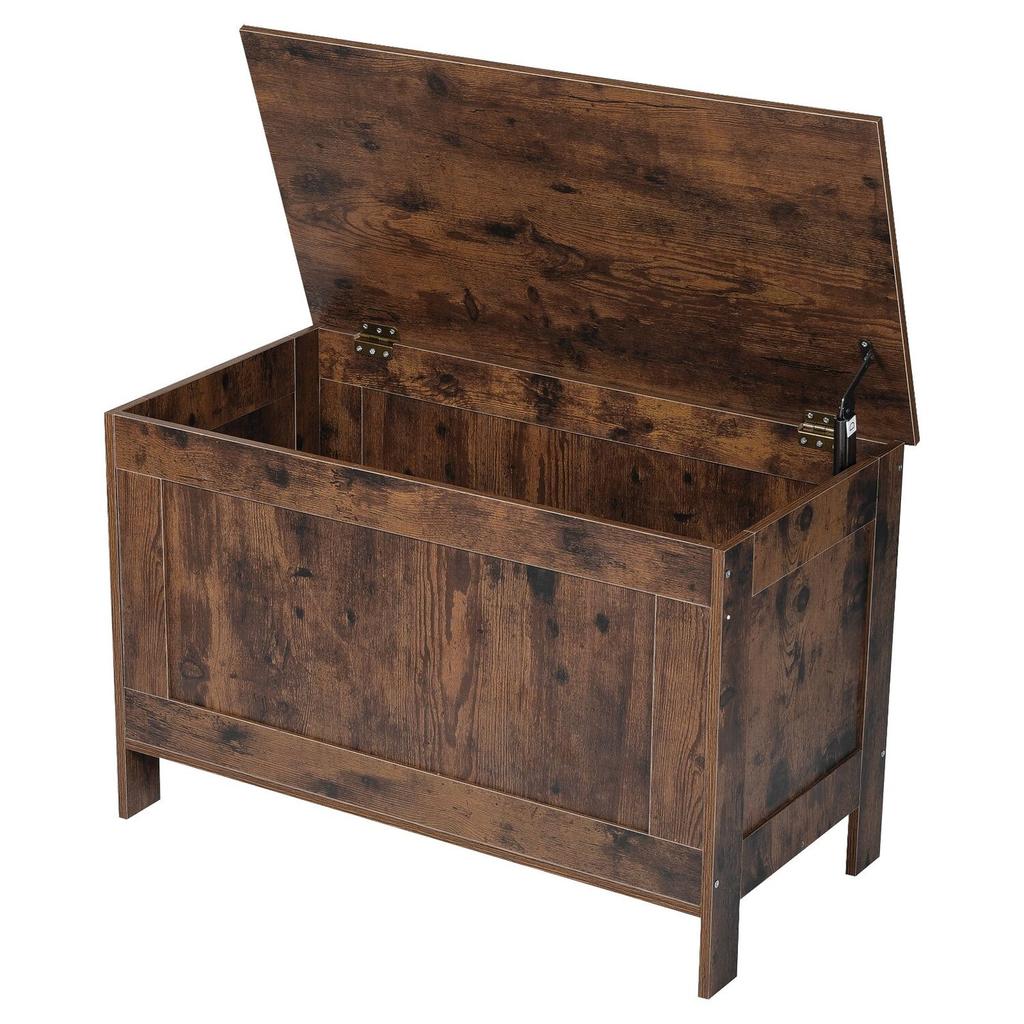 Kids Storage Bench, Wooden Toy Box Chest, Large Storage Cabinet with Safety Hinge, Toddlers Retro Storage Bench for Playroom, Living Room or Entryway,
