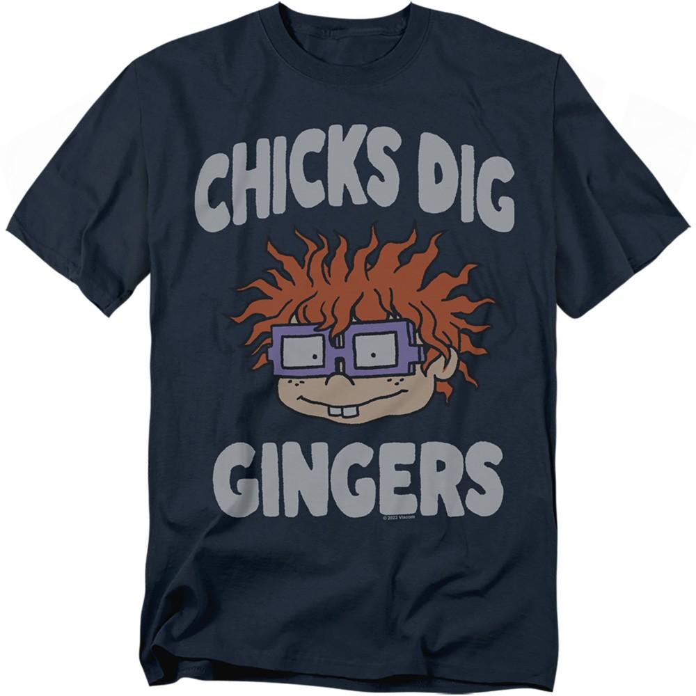 Rugrats - Chicks Dig Gingers - Adult Unisex Short Sleeve T-Shirt - Blue XL