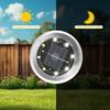 2pcs 8LED Solar Ground Spotlight Geo Lamp, Stainless Steel Warm Light Outdoor Landscape Light, 1pc Garden Landscape Lawn Lighting, Floor Lamp
