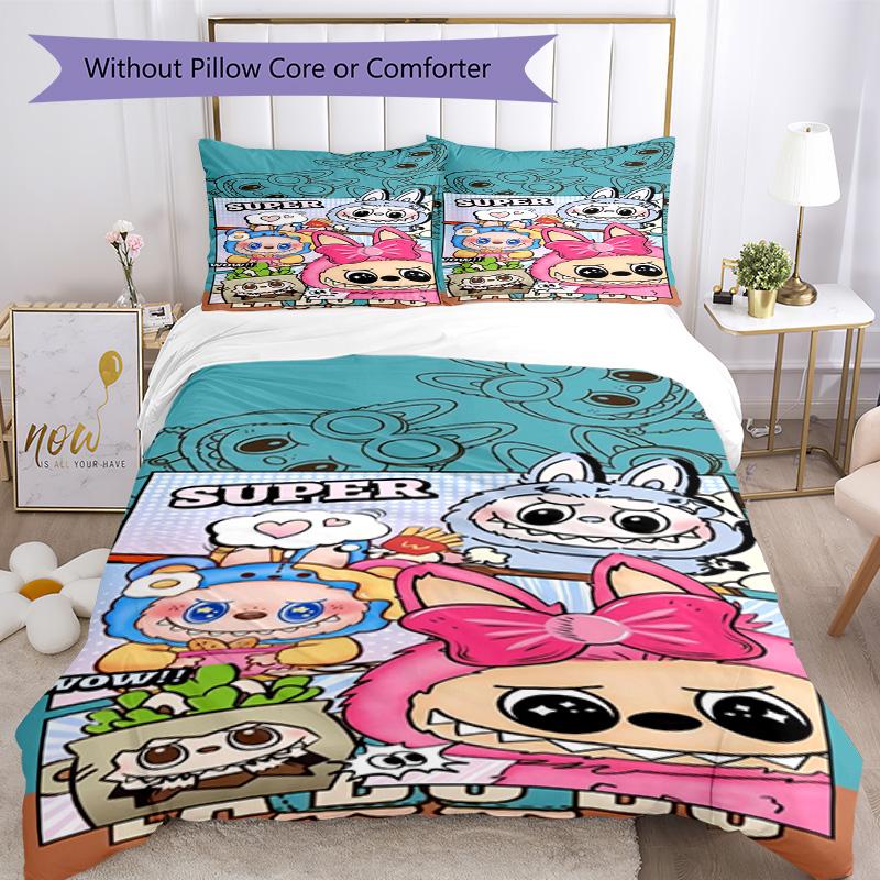 Labubu Bed Linen Set Suitable for Bedrooms Soft Fabric Christmas Gift