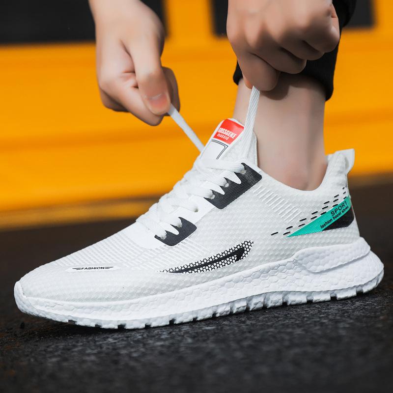 Men's early autumn new breathable mesh sneakers fly-woven casual shoes trendy running shoes versatile casual shoes