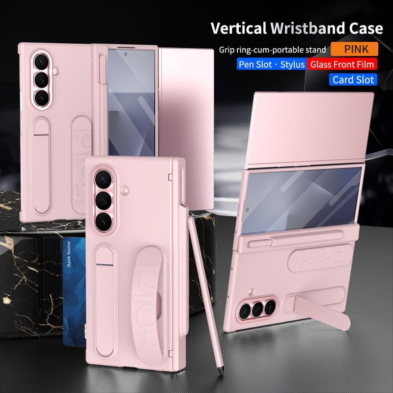 TriFold Phone Case With Wrist Strap Card Slot Stylus Holder Shockproof PC Cover Z Fold Series