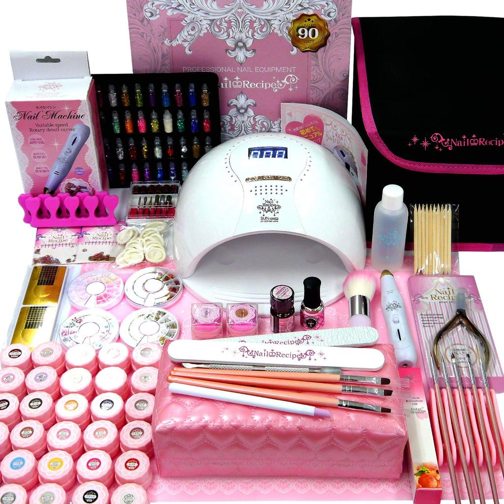 NailRecipe Gel Nail Starter Kit, 324 Pieces, 30 Colors, Machine, and Tool Set