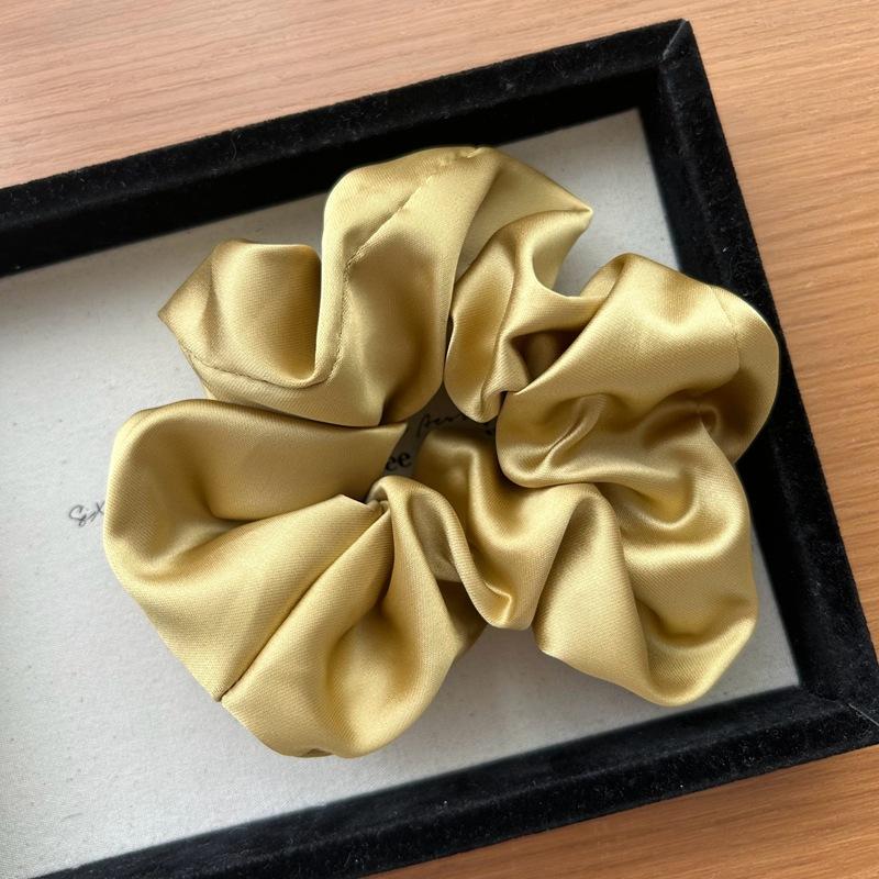 Korea Fashion Dot Satin Scrunchies For Women White big Hair Bands Elastic Silk Hair Tie Girls Black ponytail holder hair rope