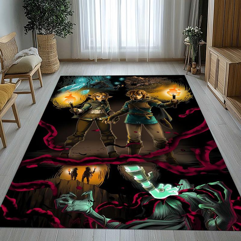 Retro Z-Zelda Cartoon Link Games Living Room Non-Slip Area Rug Soft Carpet for Bedroom Kids Playroom Sofa,Home Decor Doormat 40x60cm